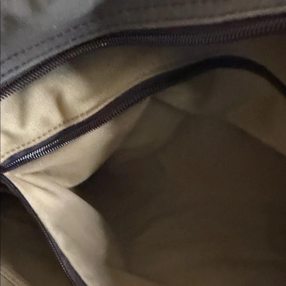 Duluth Trading Co Olive Canvas Laptop Bag with Brown Leather Trim